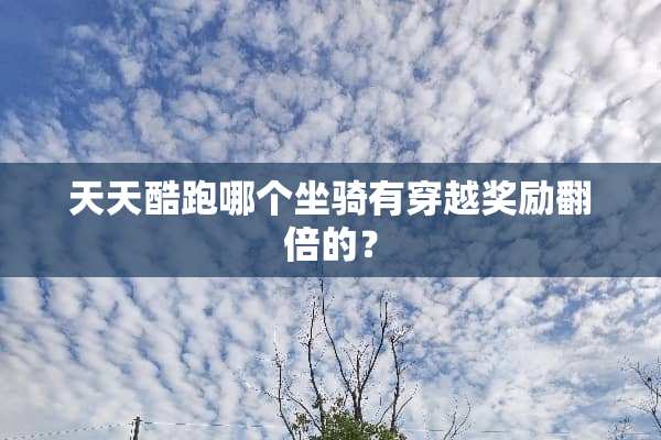 天天酷跑哪个坐骑有穿越奖励翻倍的？