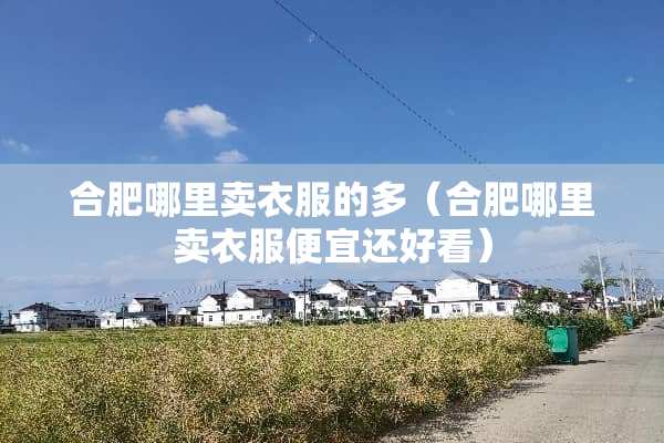 合肥哪里卖衣服的多（合肥哪里卖衣服便宜还好看）