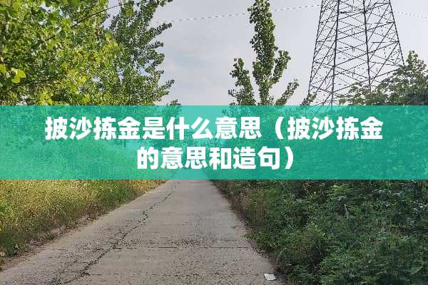 披沙拣金是什么意思（披沙拣金的意思和造句）