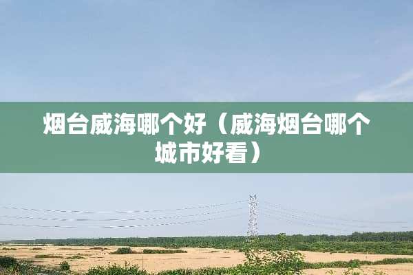 烟台威海哪个好（威海烟台哪个城市好看）