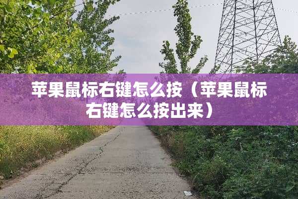 苹果鼠标右键怎么按（苹果鼠标右键怎么按出来）