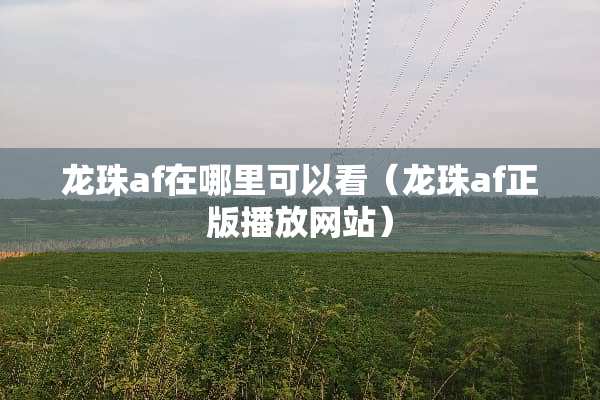 龙珠af在哪里可以看（龙珠af正版播放网站）