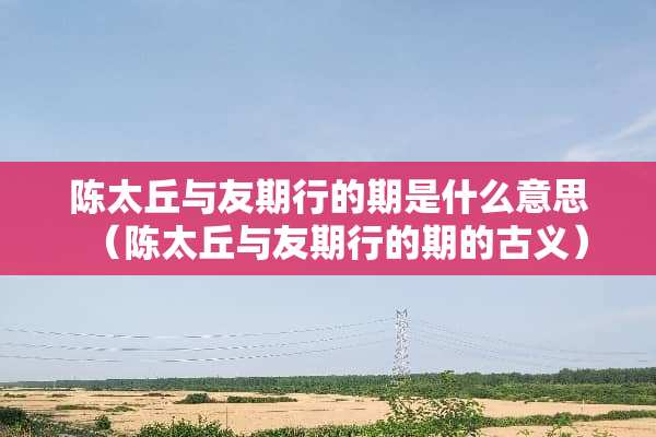 陈太丘与友期行的期是什么意思（陈太丘与友期行的期的古义）