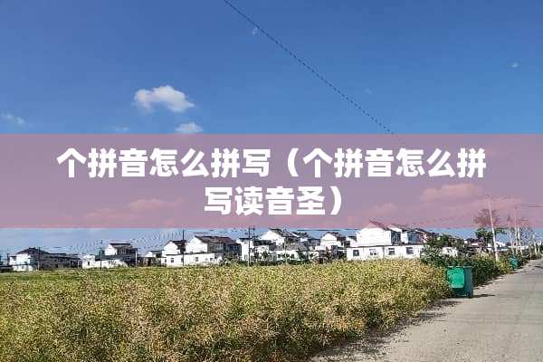 个拼音怎么拼写（个拼音怎么拼写读音圣）