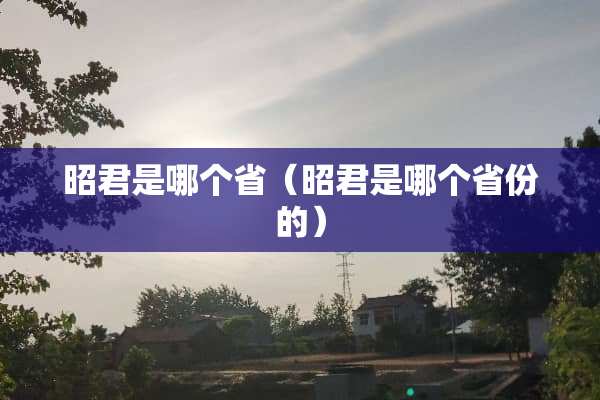 昭君是哪个省（昭君是哪个省份的）