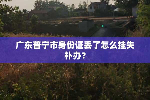 广东普宁市***丢了怎么挂失补办？