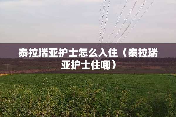 泰拉瑞亚护士怎么入住（泰拉瑞亚护士住哪）