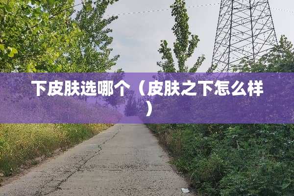 下皮肤选哪个（皮肤之下怎么样）