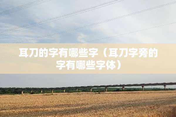 耳刀的字有哪些字（耳刀字旁的字有哪些字体）