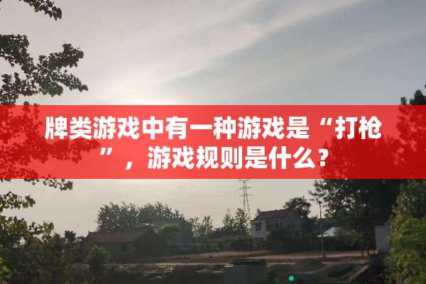 牌类游戏中有一种游戏是“打*”，游戏规则是什么？