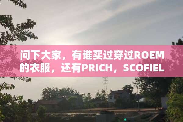 问下大家，有谁买过穿过ROEM的衣服，还有PRICH，SCOFIELD的衣服？