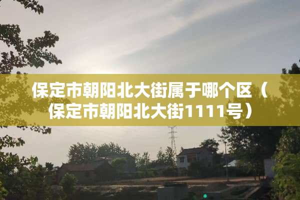 保定市朝阳北大街属于哪个区（保定市朝阳北大街1111号）