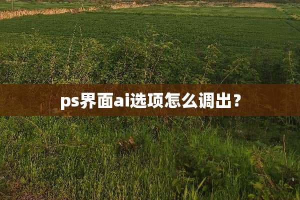 ps界面ai选项怎么调出？