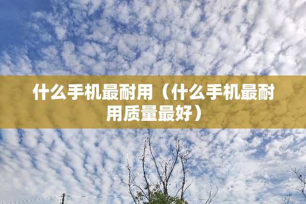 什么手机最耐用（什么手机最耐用质量最好）