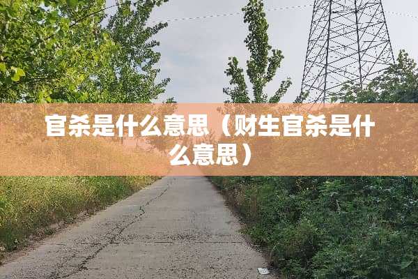 官杀是什么意思（财生官杀是什么意思）