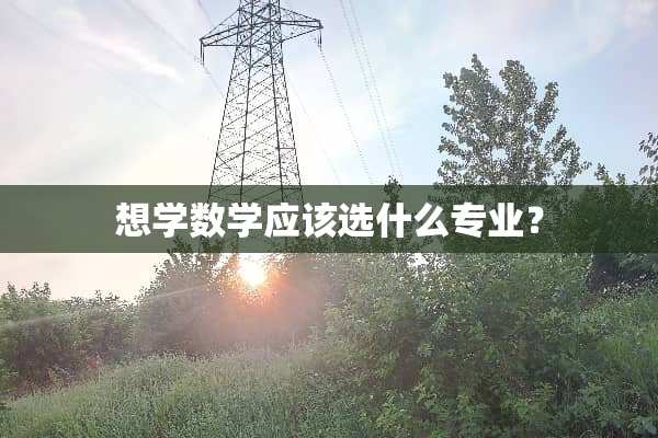 想学数学应该选什么专业？