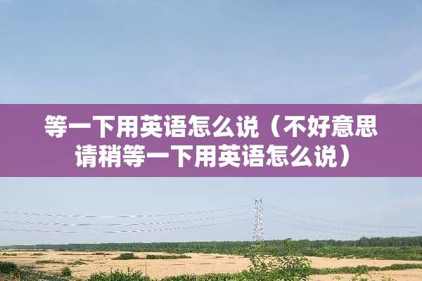 等一下用英语怎么说（不好意思请稍等一下用英语怎么说）