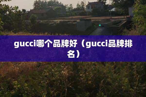 gucci哪个品牌好（gucci品牌排名）