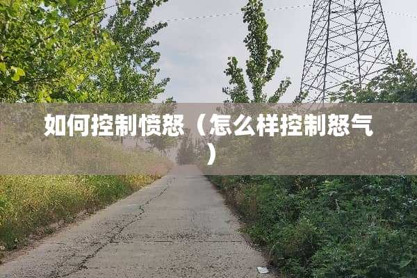如何控制愤怒（怎么样控制怒气）