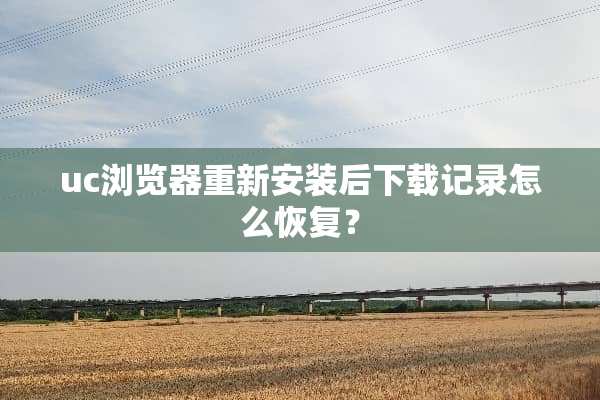 uc浏览器重新安装后下载记录怎么恢复？