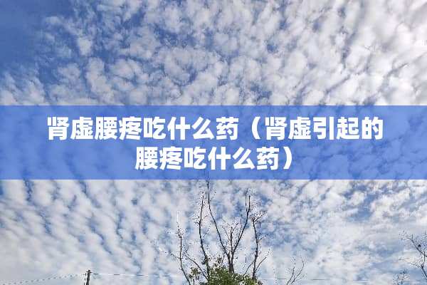 肾虚腰疼吃什么药（肾虚引起的腰疼吃什么药）
