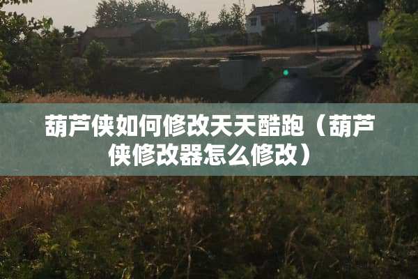 葫芦侠如何修改天天酷跑（葫芦侠修改器怎么修改）