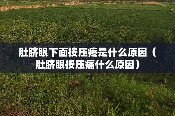 肚脐眼下面按压疼是什么原因（肚脐眼按压痛什么原因）