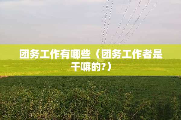 团务工作有哪些（团务工作者是干嘛的?）