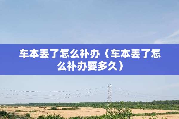 车本丢了怎么补办（车本丢了怎么补办要多久）