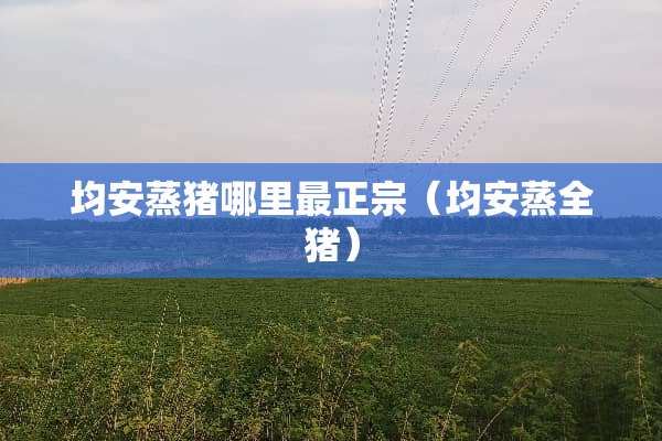 均安蒸猪哪里最正宗（均安蒸全猪）