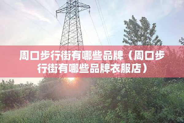 周口步行街有哪些品牌（周口步行街有哪些品牌衣服店）