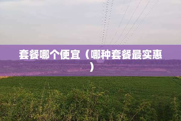 套餐哪个便宜（哪种套餐最实惠）
