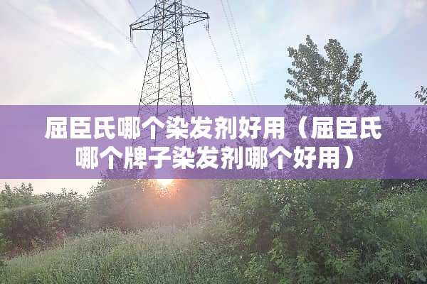 屈臣氏哪个染发剂好用（屈臣氏哪个牌子染发剂哪个好用）