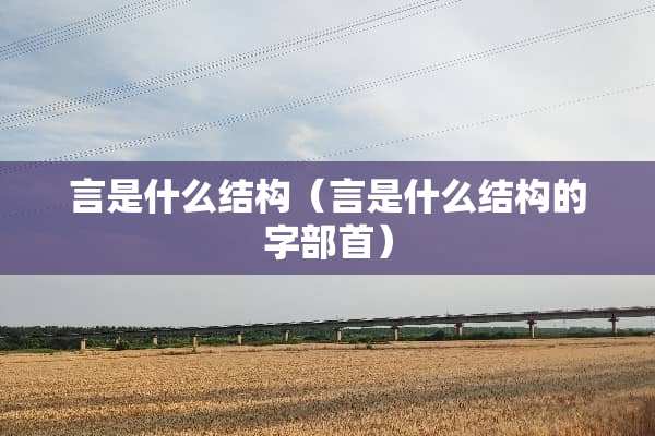 言是什么结构（言是什么结构的字部首）