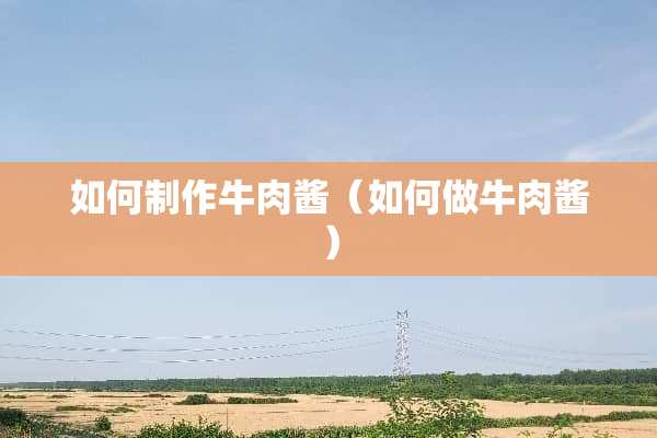 如何制作牛肉酱（如何做牛肉酱）