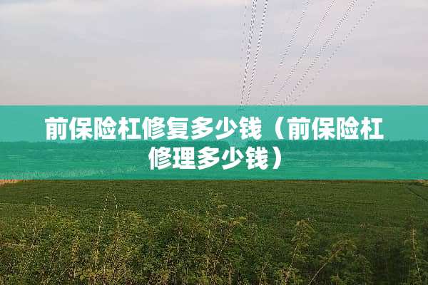 前保险杠修复多少钱（前保险杠修理多少钱）