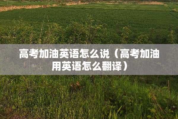 高考加油英语怎么说（高考加油用英语怎么翻译）