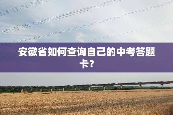 安徽省如何查询自己的中考答题卡？