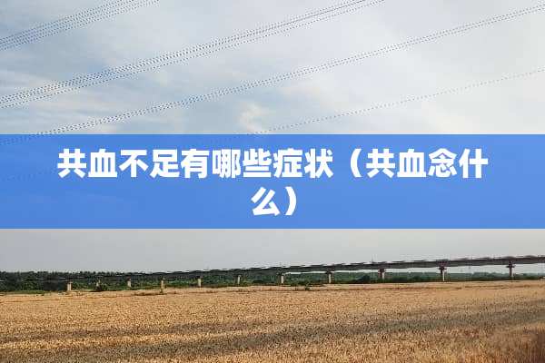 共血不足有哪些症状（共血念什么）