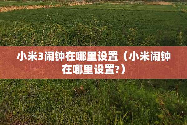 小米3闹钟在哪里设置（小米闹钟在哪里设置?）