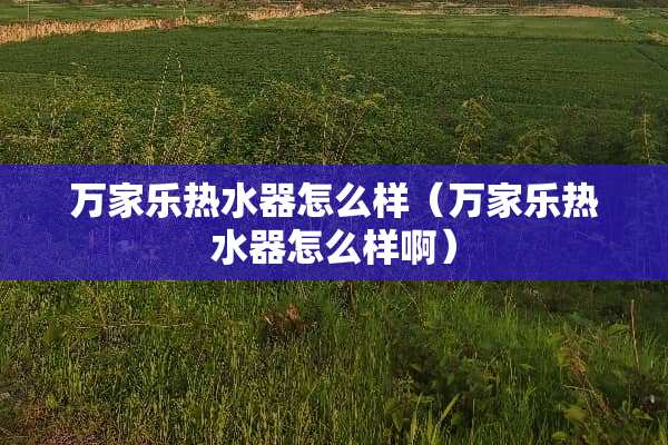 万家乐热水器怎么样（万家乐热水器怎么样啊）