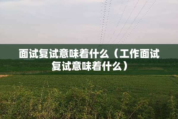 面试复试意味着什么（工作面试复试意味着什么）
