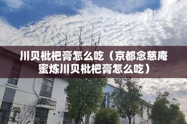 川贝枇杷膏怎么吃（京都念慈庵蜜炼川贝枇杷膏怎么吃）