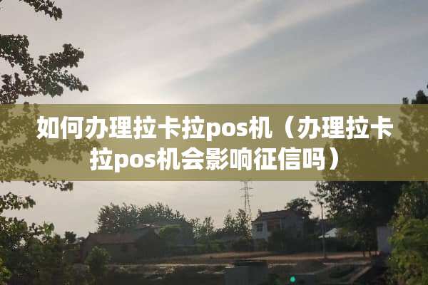 如何办理拉卡拉pos机（办理拉卡拉pos机会影响征信吗）