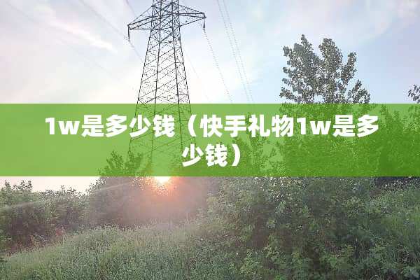 1w是多少钱（快手礼物1w是多少钱）