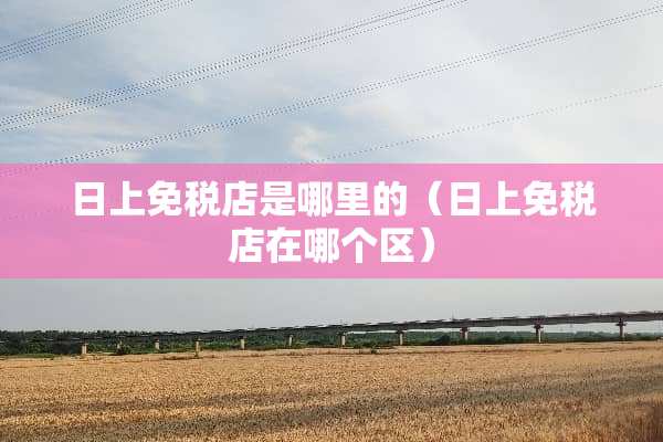日上免税店是哪里的（日上免税店在哪个区）