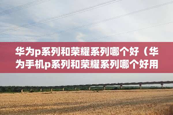 华为p系列和荣耀系列哪个好（华为手机p系列和荣耀系列哪个好用）