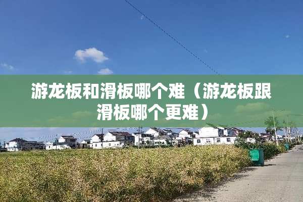 游龙板和滑板哪个难（游龙板跟滑板哪个更难）