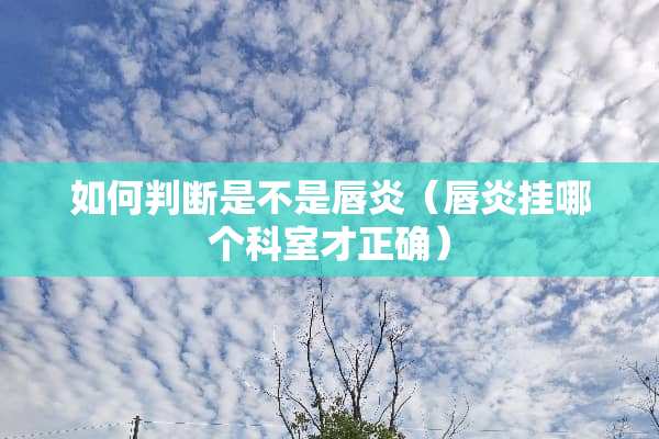 如何判断是不是唇炎（唇炎挂哪个科室才正确）