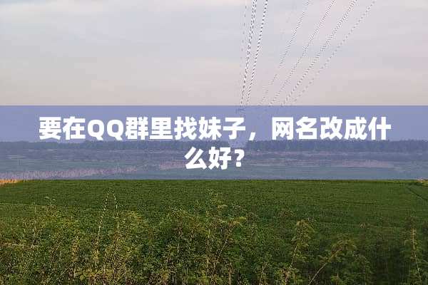 要在QQ群里找妹子，网名改成什么好？